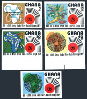 Ghana 440-444 Imperf,MNH.Michel 453B-457B. All-Africa Trade Fair,1972.Map,Horn, - Preobliterati