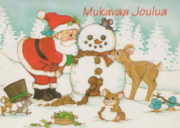 WEIHNACHTSMANN SANTA CLAUS Neujahr Weihnachten SCHNEEMANN Vintage Ansichtskarte Postkarte CPSM #PAU366.DE - Santa Claus