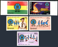 Ghana 421-425 Imperf.MNH. Michel 434B-438B. Girl Guides,50, 1971. Elsie Ofuatey. - Precancels