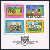 Ghana 429a, MNH. Michel Bl.43. YMCA, Young Women Christians, 1971. Child Care. - Prematasellado