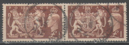 GB 1951 - Royal Arms 1 £ Pair - Used Stamps