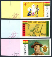 Ghana 308-310 Imperf, MNH. Michel 319B-321B. Ghana-Gold Coast Boy Scouts, 1967. - Préoblitérés