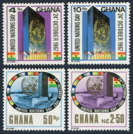Ghana 311-314,314a, MNH. Mi 322-325,Bl.28. UN Day, Secretariat Building, 1967. - Preobliterati