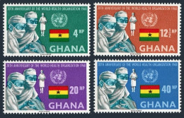 Ghana 336-339, 339a, MNH. Mi 347-350, Bl.32. WHO, 20th Ann. 1968. Surgical Team. - Prematasellado