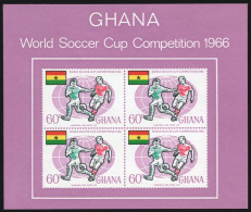 Ghana 263a Sheet, MNH. Michel 273 Bl.22. World Soccer Cup, England-1966. - Preobliterati