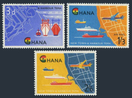 Ghana 110, C3-C4, MNH. Mi 112-114. Volta River Project,1962. Tema Harbor, Ships. - Préoblitérés