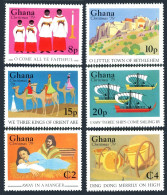 Ghana 692-697,698 Ad Sheet, MNH. Michel 795-800, Bl.80. Christmas 1979. Carols. - VorausGebrauchte
