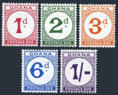 Ghana J6-J10, MNH. Michel P6-P10. Due Stamps 1958. Numeral. - Precancels