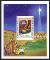 Ghana 821, MNH. Michel 963 Bl.98. Christmas 1982. Nativity. - Precancels