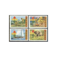 Ghana 794-797,798,MNH.Michel 940-943,Bl.96. Scouting Year 1982.Sailing Boat, - Voorafgestempeld