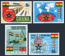 Ghana 269-272, MNH. Michel 279-282. Trade Fair 1966. Map, Ships, Flags. - Prematasellado