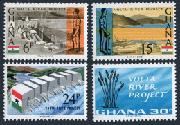 Ghana 240-243, MNH. Mi 253-256. Volta River Project, 1966. Dam, Power Station. - Prematasellado