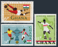 Ghana 233-235,244-246,MNH. Mi 243-245, 250-252. African Soccer Cup, 1965. Winner - Voorafgestempeld