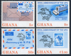 Ghana 512-515,515a, NH. Michel 548-551, Bl.55. UPU-100. Envelopes, Cape Hare, - Preobliterati