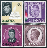 Ghana 236-239, 239a, MNH. Michel 246-249, Bl.19. President John F.Kennedy. 1965. - Prematasellado
