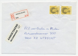 Em. Beatrix Aangetekend Middelburg - Utrecht 1986 - Antw. Nummer - Ohne Zuordnung