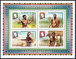 Ghana 708 Ad Sheet, MNH. Michel Bl.82. Sir Rowland Hill, 1979. Elephant,Drummer, - Prematasellado