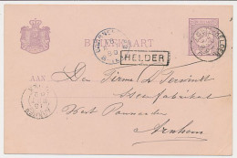 Trein Haltestempel Helder 1889 - Storia Postale