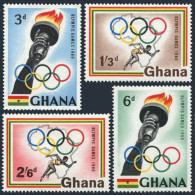 Ghana 82-85, MNH. Michel 84-87. Olympics Rome-1960. Torch, Runner, Map. - Préoblitérés