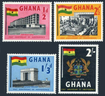 Ghana 17-20, MNH. Mi 20-23. Independence, 1st Ann. 1958. Hotel, Parliament,Flag, - VorausGebrauchte