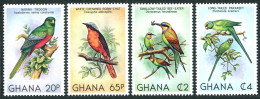 Ghana 746-749,750 Ad,MNH. Mi 872-875, Bl.88. Birds 1981. Narina Trogon, Parakeet - VorausGebrauchte
