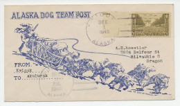 Cover / Postmark USA 1945 Alaska Dog Team Post - Kwiguk - Arctische Expedities