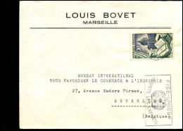 Cover To Brussels, Belgium - "Louis Bovet, Marseille" - Storia Postale