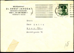 Cover To Wien - "Rechtsanwalt Dr. Ernst Jahoda, Verteidiger In Strafsachen" - Brieven En Documenten