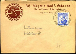 Cover To Wien - "Mayer's Nachf. Schruns" - Briefe U. Dokumente