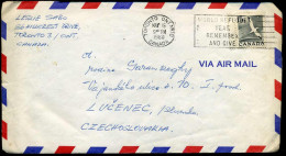 Cover From Canada To Czechoslovakia - Briefe U. Dokumente