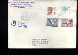 Registered Cover From Yugoslavia To Marcinelle, Belgium - Lettres & Documents