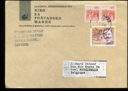 Cover From Beograd To Marcinelle, Belgium - Briefe U. Dokumente