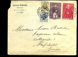 Cover Van Antwerpen Naar Neufchatel, Zwitserland - "Amédée Simons, Notaire, Anvers" - Lettres & Documents