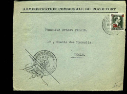 Coverfront Van Rochefort Naar Uccle - "Administration Communale De Rochefort" - Cartas & Documentos