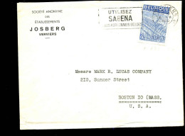 Cover Van Verviers Naar Boston, Massachusetts, U.S.A. - "S.A. Josberg, Verviers" - 1948 Exportación