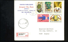 Aangetekende Cover Naar Ligney - "Ventes Publiques Jacques Du Four - OMPHI - Bruxelles" - Briefe U. Dokumente
