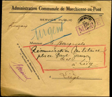 Cover To Liège - "Administration Communale De Marchienne-au-Pont" - Storia Postale