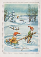 WEIHNACHTSMANN SANTA CLAUS WEIHNACHTSFERIEN Vintage Postkarte CPSM #PAK408.DE - Santa Claus