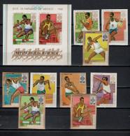 Burundi 1968 Olympic Games Mexico, Basketball, Athletics Etc. 9 Stamps + S/s Imperf. MNH - Sommer 1968: Mexico