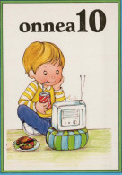 BUON COMPLEANNO 10 Años RAGAZZO BAMBINO Vintage Cartolina CPSM Unposted #PBU015.IT - Cumpleaños