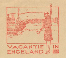 Meter Cover Netherlands 1933 Holiday In England - Boat - Travel Agency - Amsterdam - Otros & Sin Clasificación