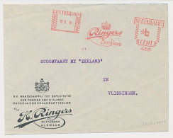 Meter Cover Netherlands 1936 Chocolate Factory Ringers - Bonbons - Rotterdam - Food