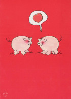 MAIALE Animale Vintage Cartolina CPSM #PBR773.IT - Schweine