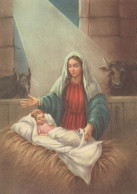 Vergine Maria Madonna Gesù Bambino Natale Religione Vintage Cartolina CPSM #PBP955.IT - Jungfräuliche Marie Und Madona