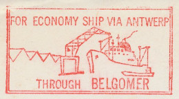 Meter Cut Belgium 1983 Ship - Port Of Antwerp - Trains
