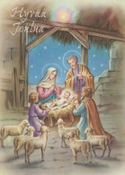 Vergine Maria Madonna Gesù Bambino Natale Religione Vintage Cartolina CPSM #PBB802.IT - Jungfräuliche Marie Und Madona
