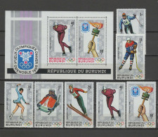 Burundi 1968 Olympic Games Grenoble Set Of 7 + S/s MNH - Invierno 1968: Grenoble