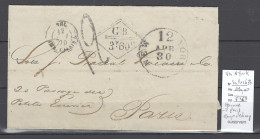 France - Lettre De La Havane ( Cuba ) Pour Paris Via New York Et Plymouth - 1870 - Marque D'echange - Maritieme Post