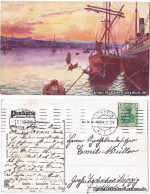 Postcard Stettin Szczecin Künstler AK - Hafenpartie 1912 - Pommern