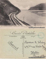 CPA Aix-les-Bains Lac Du Bourget Mit Bahnstrecke Und Tunnel 1918  - Autres & Non Classés
